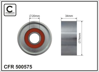 Tensioner Pulley, V-ribbed belt CAFFARO 500575