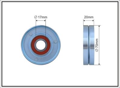 Tensioner Pulley, V-ribbed belt CAFFARO 500577