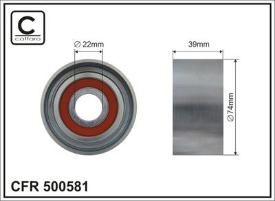 Tensioner Pulley, V-ribbed belt CAFFARO 500581