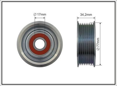 Tensioner Pulley, V-ribbed belt CAFFARO 500582