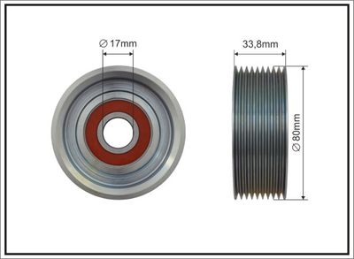 Tensioner Pulley, V-ribbed belt CAFFARO 500585