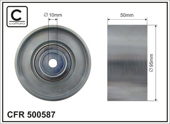 CAFFARO 500587 Deflection/Guide Pulley, V-ribbed belt