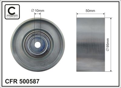 Deflection/Guide Pulley, V-ribbed belt CAFFARO 500587