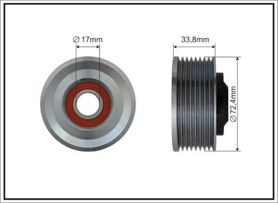 Tensioner Pulley, V-ribbed belt CAFFARO 500590