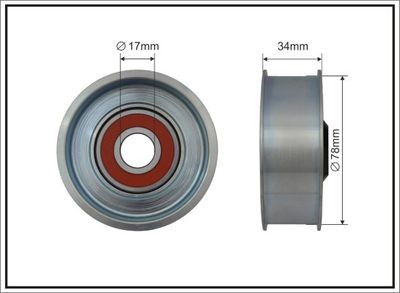 Tensioner Pulley, V-ribbed belt CAFFARO 500591