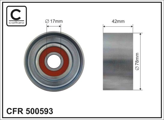 CAFFARO 500593 Tensioner Pulley, V-ribbed belt