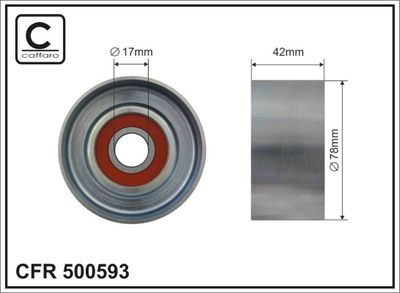 Tensioner Pulley, V-ribbed belt CAFFARO 500593