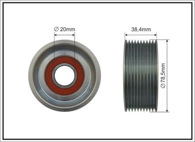 Tensioner Pulley, V-ribbed belt CAFFARO 500596