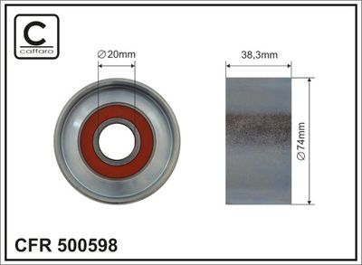 Tensioner Pulley, V-ribbed belt CAFFARO 500598