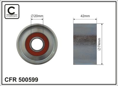 Tensioner Pulley, V-ribbed belt CAFFARO 500599