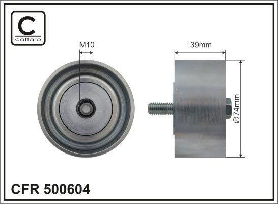 CAFFARO 500604 Deflection/Guide Pulley, V-ribbed belt