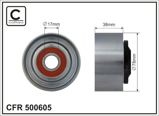 CAFFARO 500605 Tensioner Pulley, V-ribbed belt