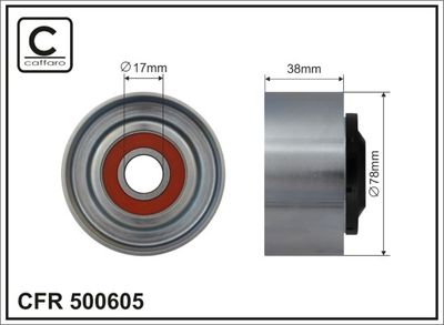 Tensioner Pulley, V-ribbed belt CAFFARO 500605