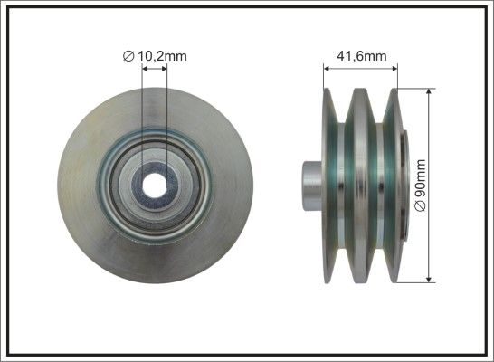 CAFFARO 500607 Deflection/Guide Pulley, V-ribbed belt
