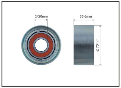 Tensioner Pulley, V-ribbed belt CAFFARO 500609