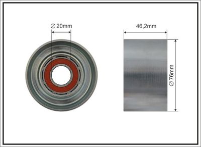 Tensioner Pulley, V-ribbed belt CAFFARO 500610
