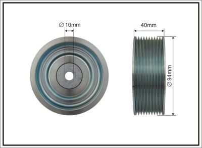 Deflection/Guide Pulley, V-ribbed belt CAFFARO 500612