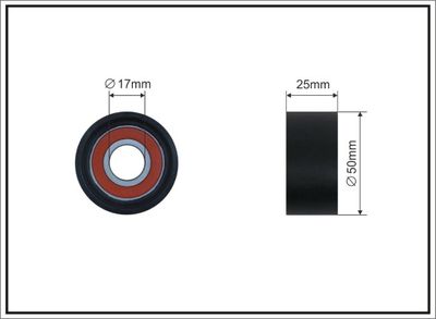 Deflection/Guide Pulley, V-ribbed belt CAFFARO 500646
