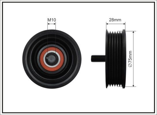 CAFFARO 500652 Deflection/Guide Pulley, V-ribbed belt