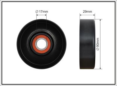 Tensioner Pulley, V-ribbed belt CAFFARO 500658