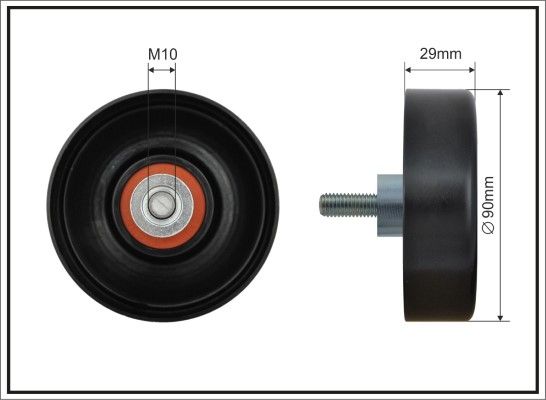CAFFARO 500669 Deflection/Guide Pulley, V-ribbed belt