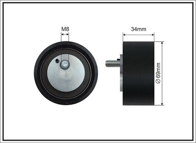 Deflection/Guide Pulley, V-ribbed belt CAFFARO 500697