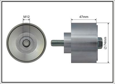 Deflection/Guide Pulley, V-ribbed belt CAFFARO 500709