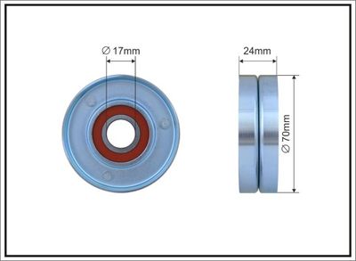 Tensioner Pulley, V-ribbed belt CAFFARO 66-00