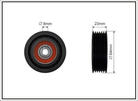 CAFFARO 80-29 Deflection/Guide Pulley, V-ribbed belt