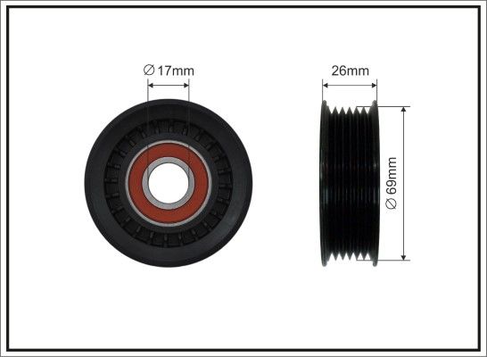 CAFFARO 84-00 Tensioner Pulley, V-ribbed belt