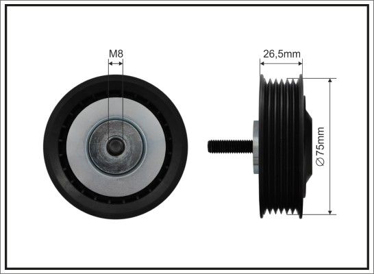 CAFFARO 87-45 Deflection/Guide Pulley, V-ribbed belt