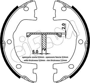 CIFAM 153-077 Brake Shoe Set, parking brake