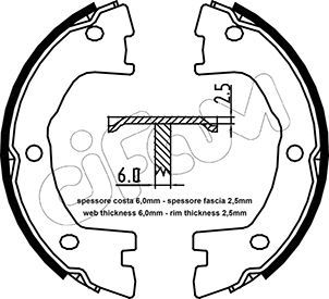 Brake Shoe Set, parking brake CIFAM 153-097