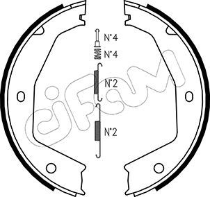 Brake Shoe Set, parking brake CIFAM 153-197K