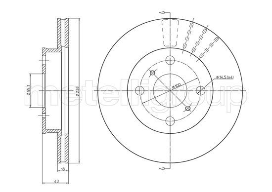 CIFAM 800-1061 Brake Disc