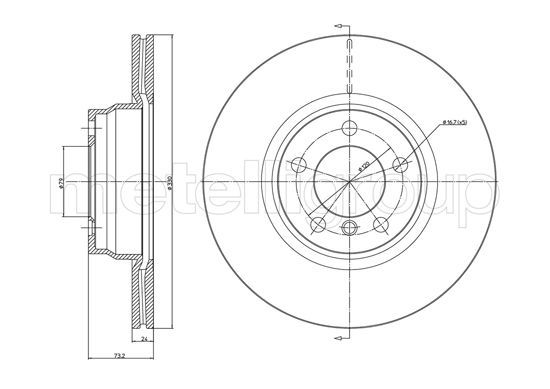CIFAM 800-1454C Brake Disc