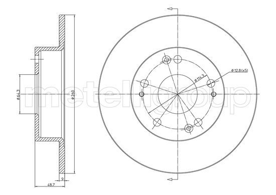 CIFAM 800-1648C Brake Disc