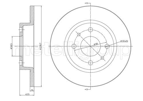 CIFAM 800-205 Brake Disc