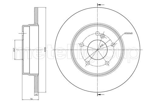 CIFAM 800-522C Brake Disc