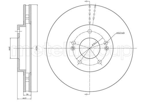 CIFAM 800-593C Brake Disc