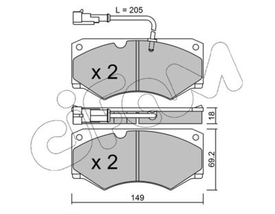 Brake Pad Set, disc brake CIFAM 822-014-7