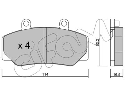 Brake Pad Set, disc brake CIFAM 822-075-0