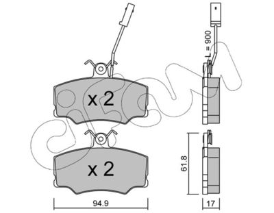 Brake Pad Set, disc brake CIFAM 822-076-0
