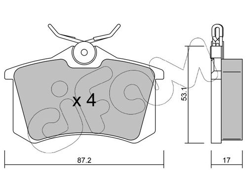 CIFAM 822-100-1 Brake Pad Set, disc brake