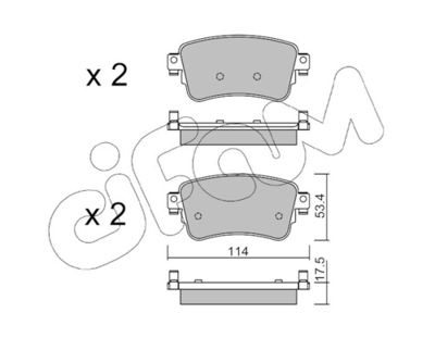 Brake Pad Set, disc brake CIFAM 822-1108-0