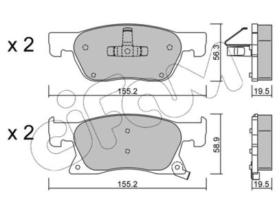Brake Pad Set, disc brake CIFAM 822-1114-0
