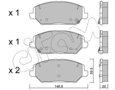 Brake Pad Set, disc brake CIFAM 822-1163-0