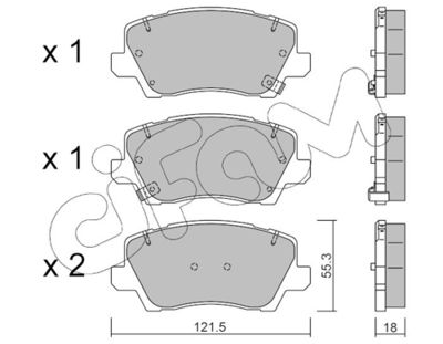 Brake Pad Set, disc brake CIFAM 822-1165-0