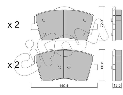 CIFAM 822-1186-0 Brake Pad Set, disc brake