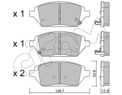 Brake Pad Set, disc brake CIFAM 822-1211-0